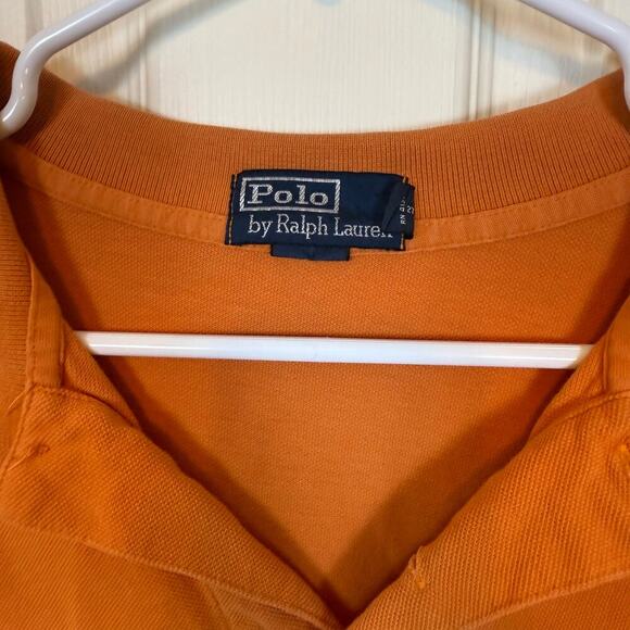 Polo Ralph Lauren Men’s Orange Polo Shirt Short Sleeve Cotton XXL Pony EUC - Picture 4 of 5